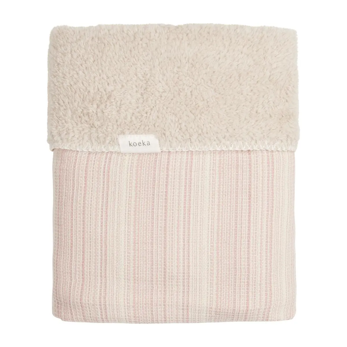 koeka Kinderdecke Plüsch Maui „old pink/soft sand“ auf weißem Hintergrund