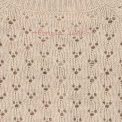 Konges Sløjd Strickjacke Belle „Cream and Tulips“ – Ajourmuster am Ausschnitt