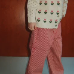 Konges Sløjd Strickjacke Belle „Cream and Tulips“ – Strickjacke zur Hose kombiniert
