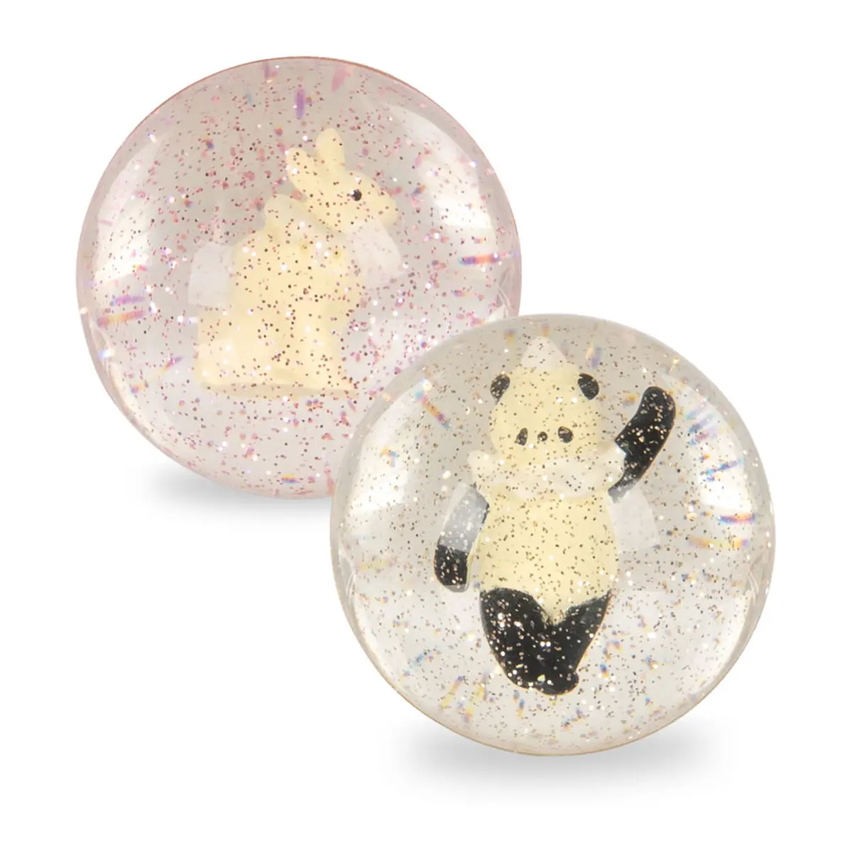 Konges Sløjd Glitzer-Flummis „Bunny/panda“