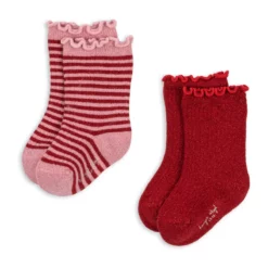 Konges Sløjd Glitzersocken im 2er-Pack „Red stripe“