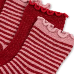 Konges Sløjd Glitzersocken im 2er-Pack „Red stripe“ – Bild 2