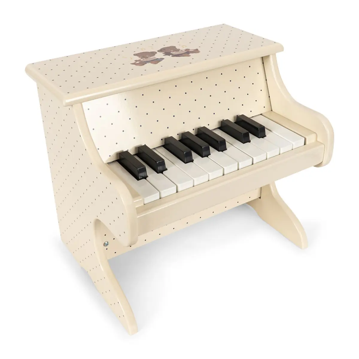 Konges Sløjd Spielzeug Miniatur-Klavier „Teddybär“, FSC®-Holz auf weißem Hintergrund