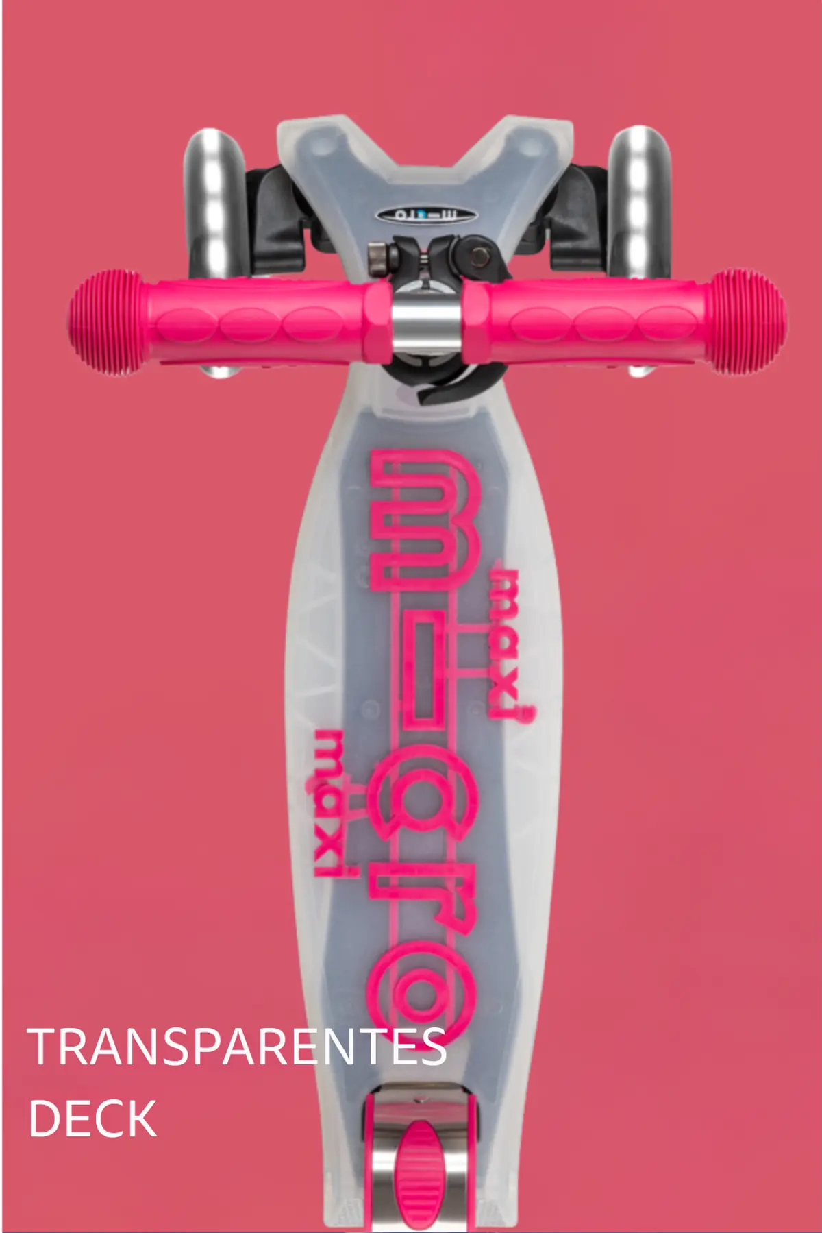 Maxi Micro Deluxe Flux LED Pink: Transparentes Trittbrett von oben