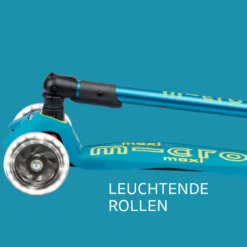 Maxi Micro Deluxe Foldable LED Petrol Green: Leuchtende Rollen im Detail