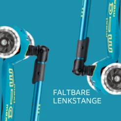 Maxi Micro Deluxe Foldable LED Petrol Green: Faltbare Lenkstange im Detail