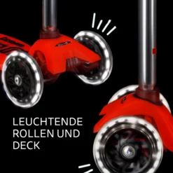 Maxi Micro Deluxe Glow LED Aura Red: Leuchtende Rollen und Trittbrett im Detail