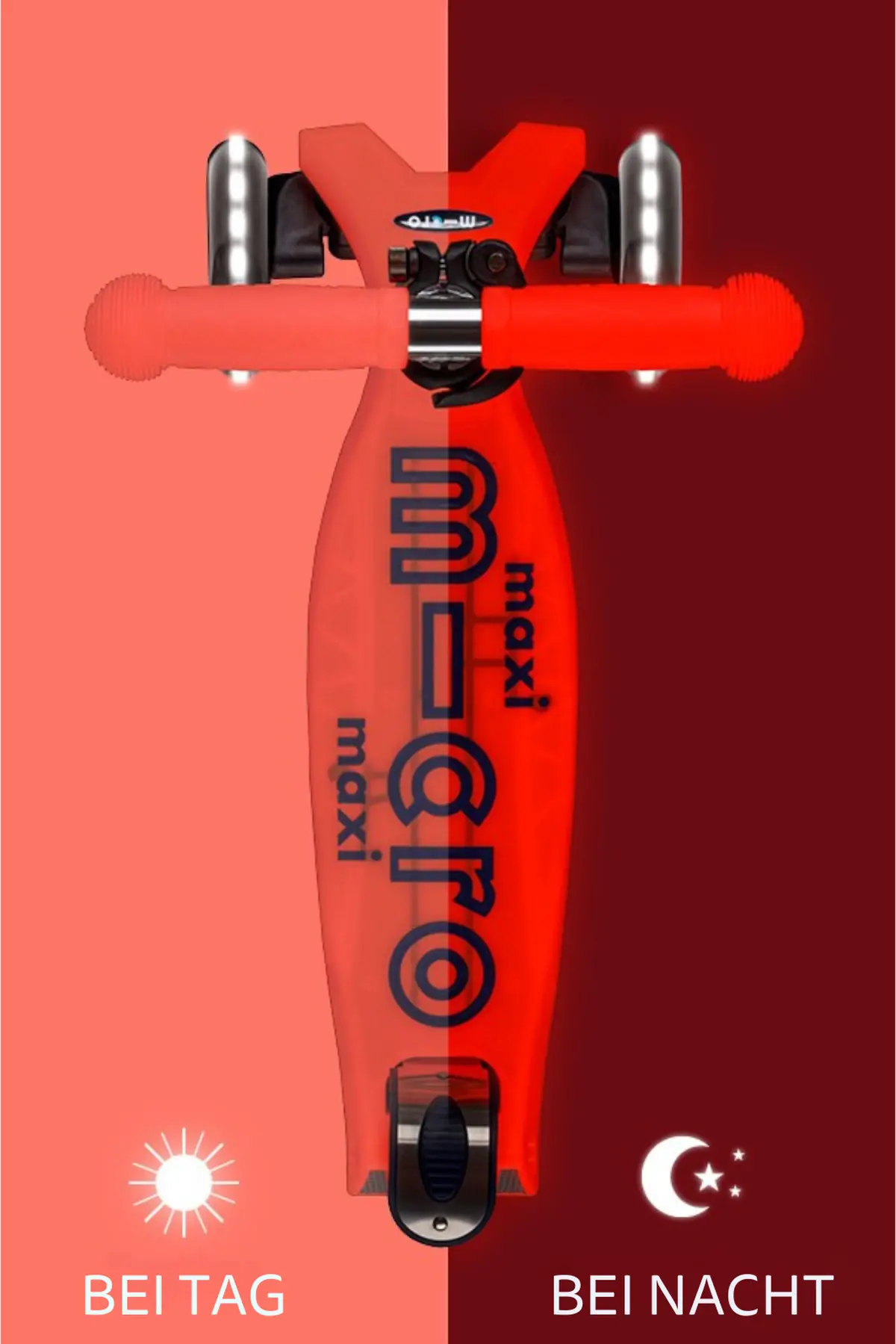 Maxi Micro Deluxe Glow LED Aura Red: Trittbrett bei Tag und Nacht