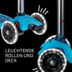 Maxi Micro Deluxe Glow LED Crystal Blue: Leuchtende Rollen und Trittbrett im Detail