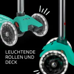 Maxi Micro Deluxe Glow LED Jelly Green: Leuchtende Rollen und Trittbrett im Detail