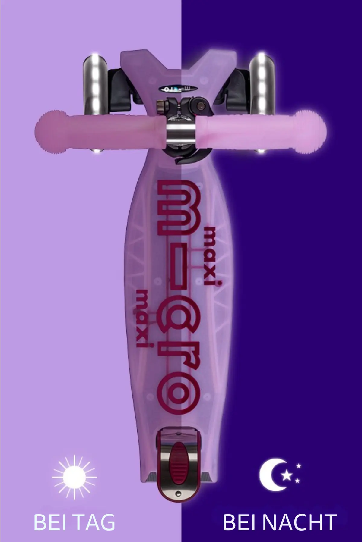 Maxi Micro Deluxe Glow LED Luminous Purple: Trittbrett bei Tag und Nacht