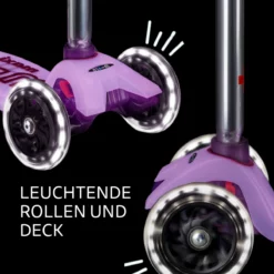 Maxi Micro Deluxe Glow LED Luminous Purple: Leuchtende Rollen und Trittbrett im Detail