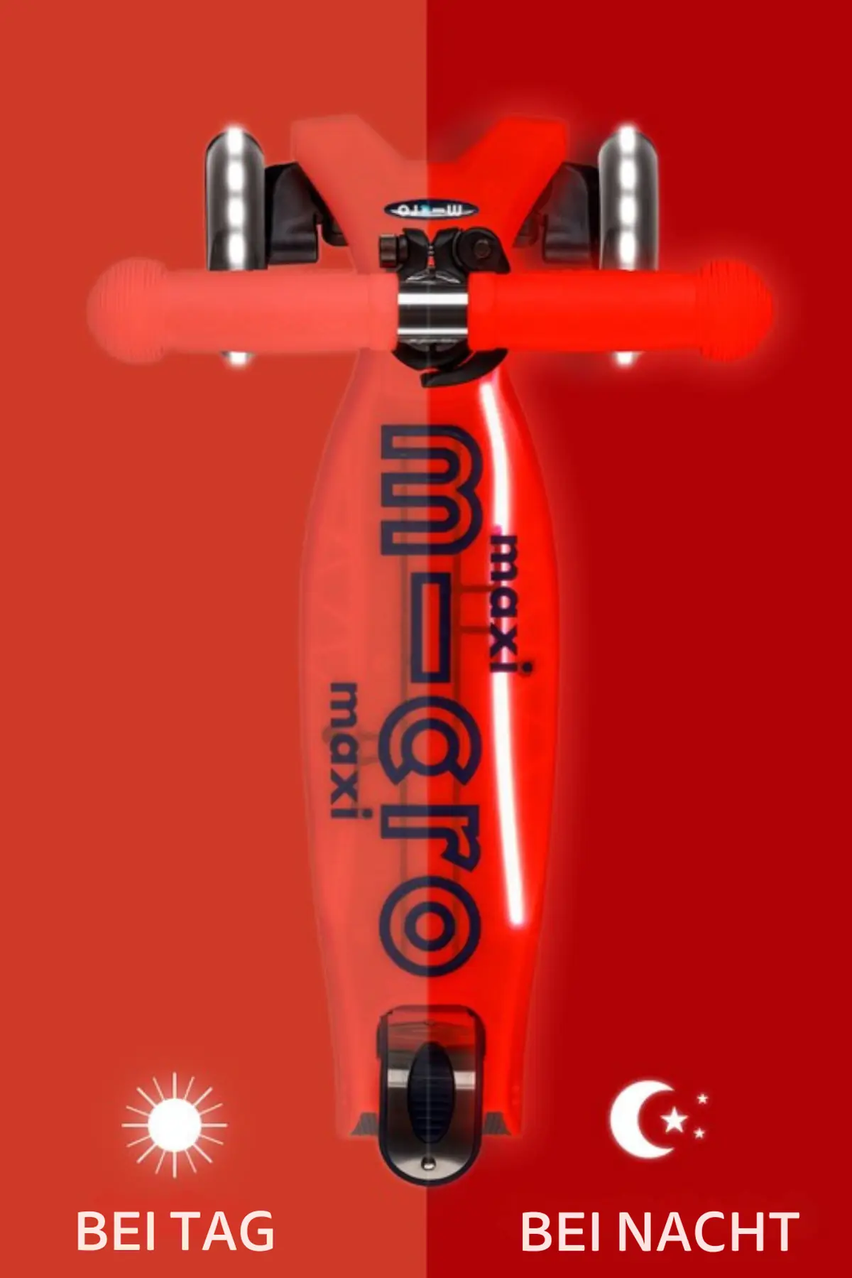 Maxi Micro Deluxe Glow LED Plus Aura Red: Trittbrett bei Tag und Nacht