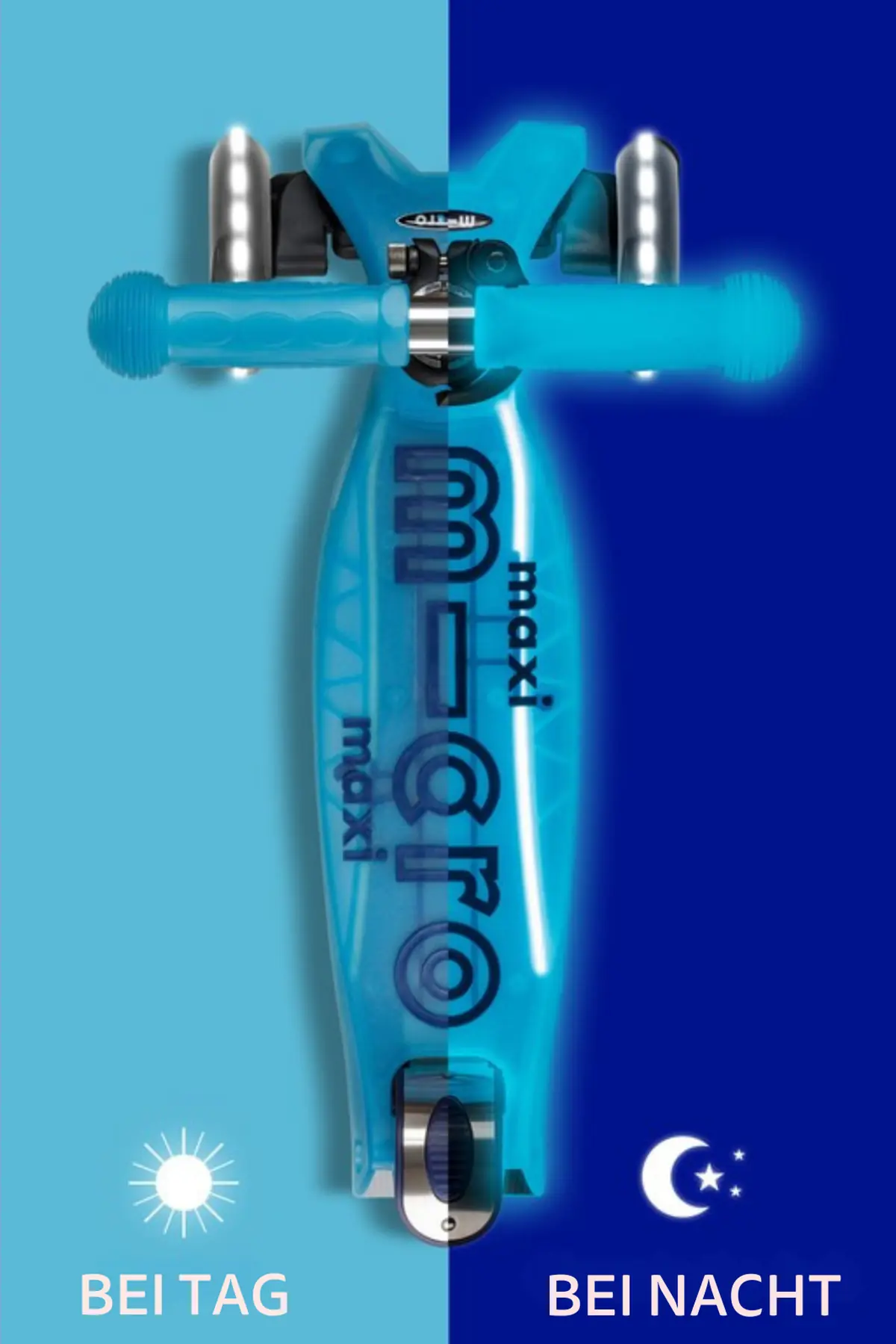 Maxi Micro Deluxe Glow LED Plus Crystal Blue: Trittbrett bei Tag und Nacht