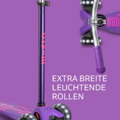 Maxi Micro Deluxe Pro LED Purple: Breite leuchtende Rollen und Lenker