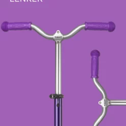 Maxi Micro Deluxe Pro LED Purple: Geschwungener Lenker im Detail