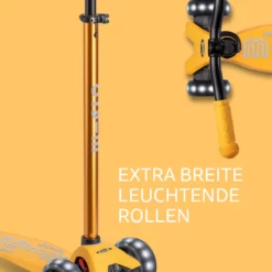 Maxi Micro Deluxe Pro LED Sunburst Yellow: Breite leuchtende Rollen und Lenker