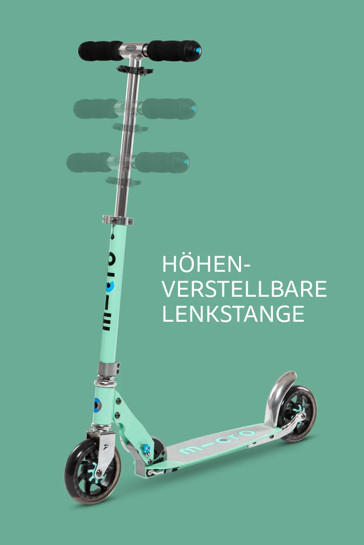 Micro Speed Mint: Höhenverstellbare Lenkstange in mehreren Positionen