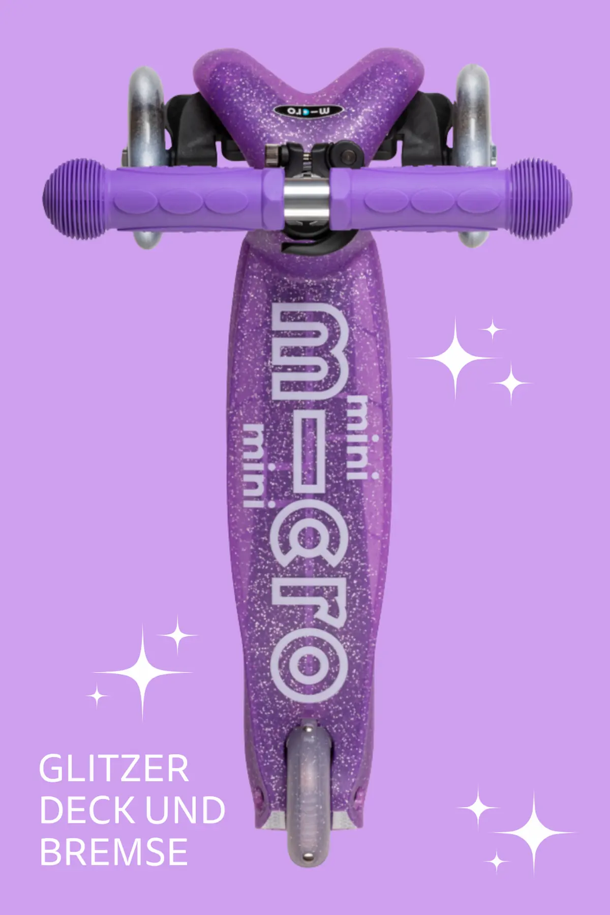 Mini Micro Deluxe Fairy Glitter LED Purple: Glitzerndes Trittbrett und Bremse von oben