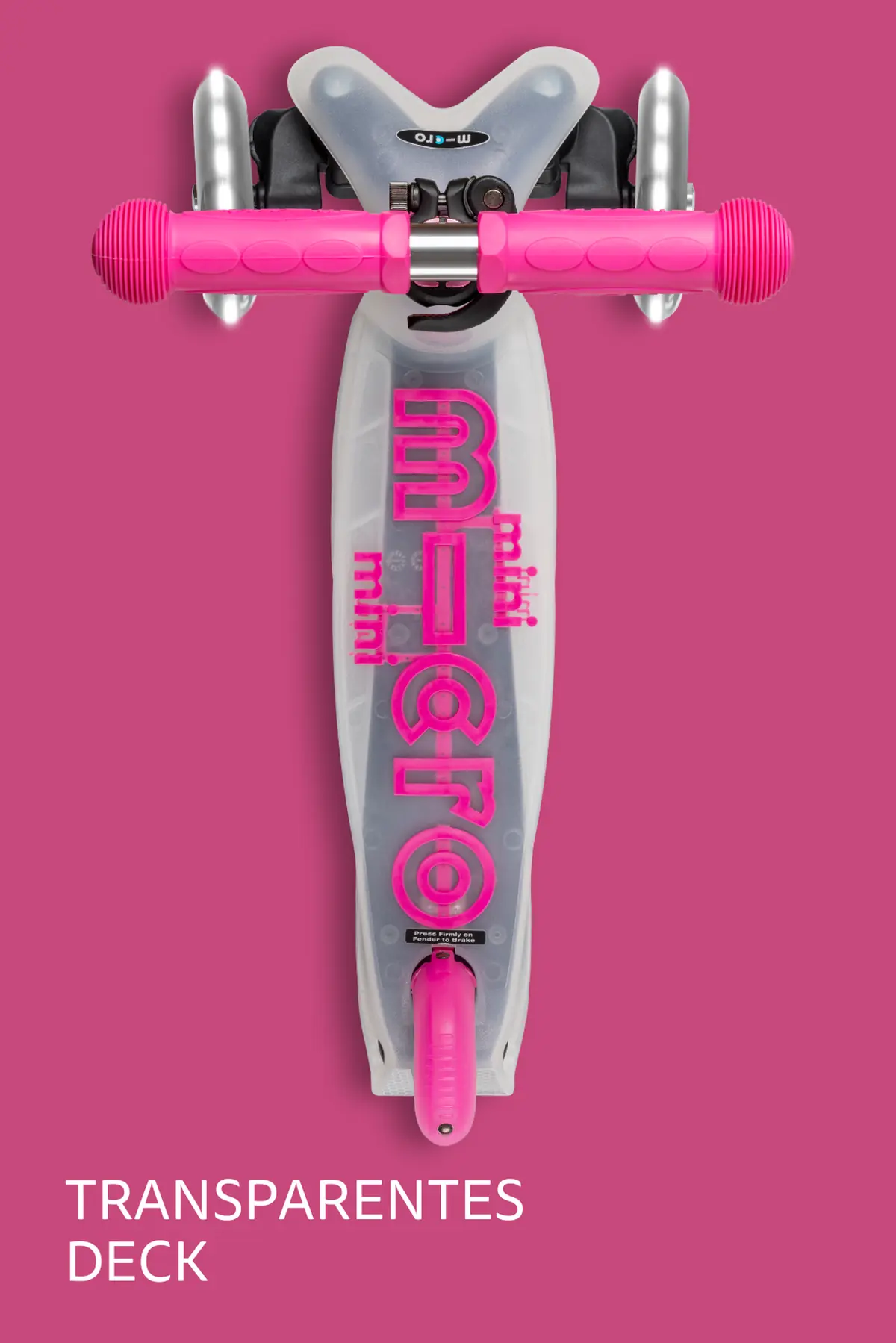 Mini Micro Deluxe Flux LED Neochrome Pink: Transparentes Trittbrett von oben