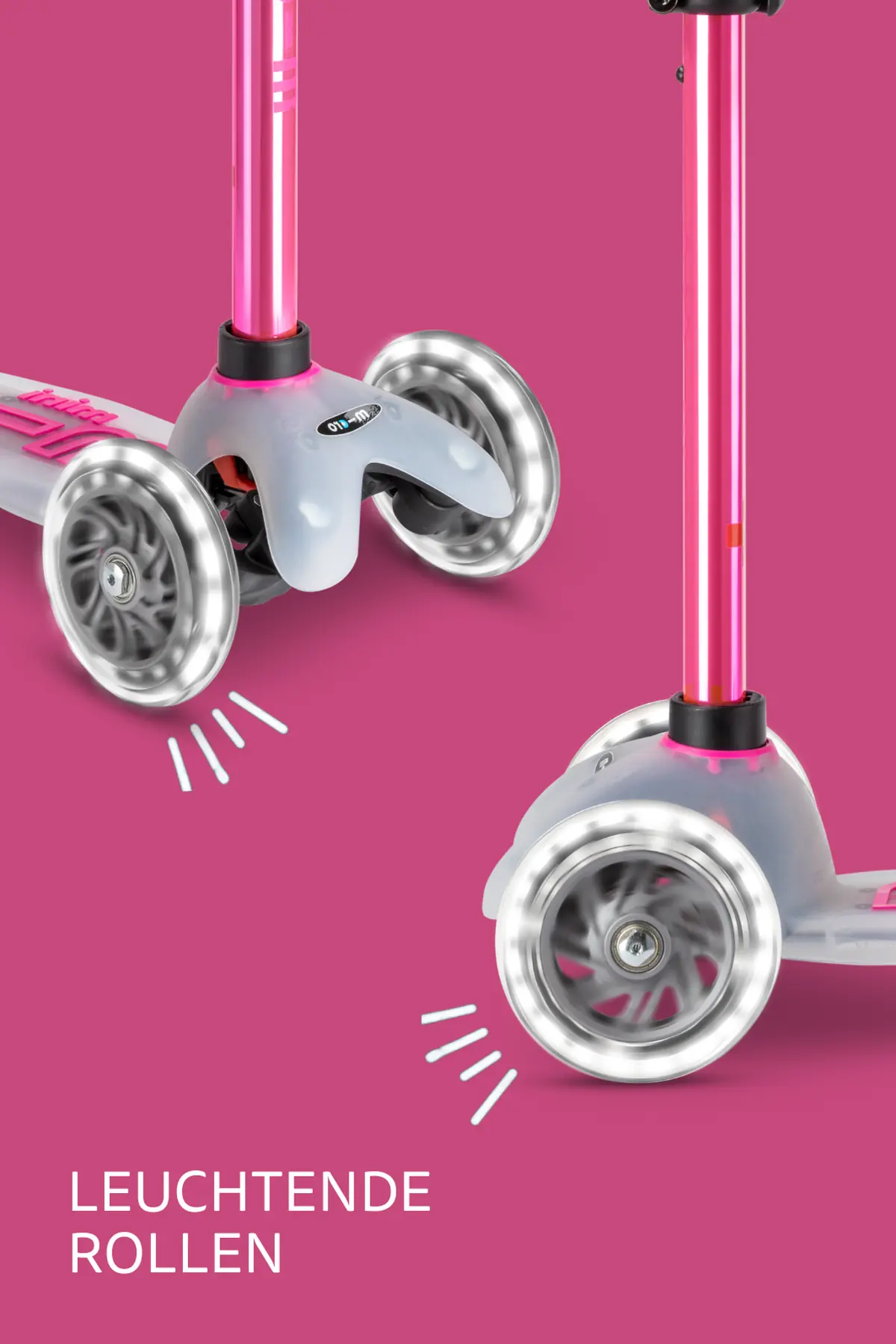 Mini Micro Deluxe Flux LED Neochrome Pink: Leuchtende Rollen im Detail