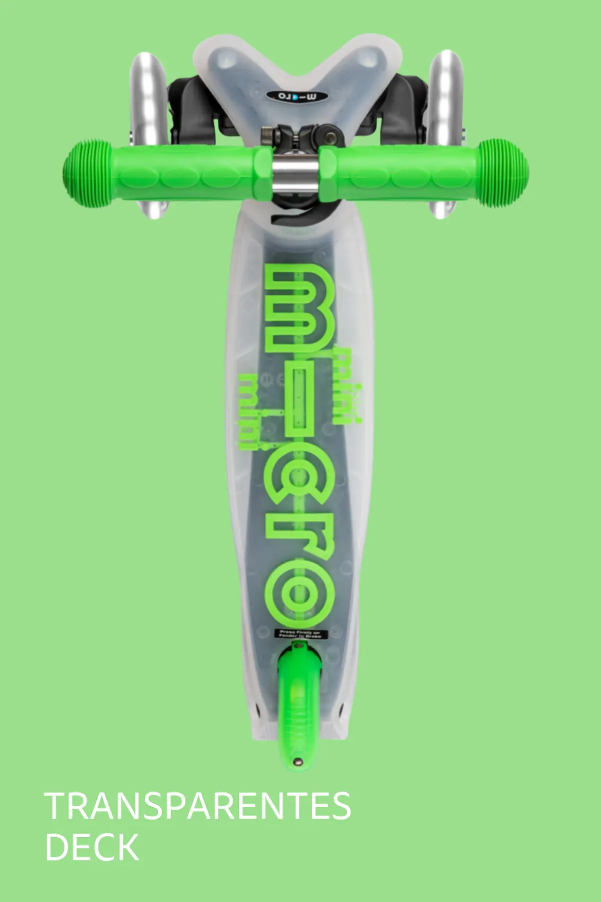 Mini Micro Deluxe Flux LED Neon Green: Transparentes Trittbrett von oben