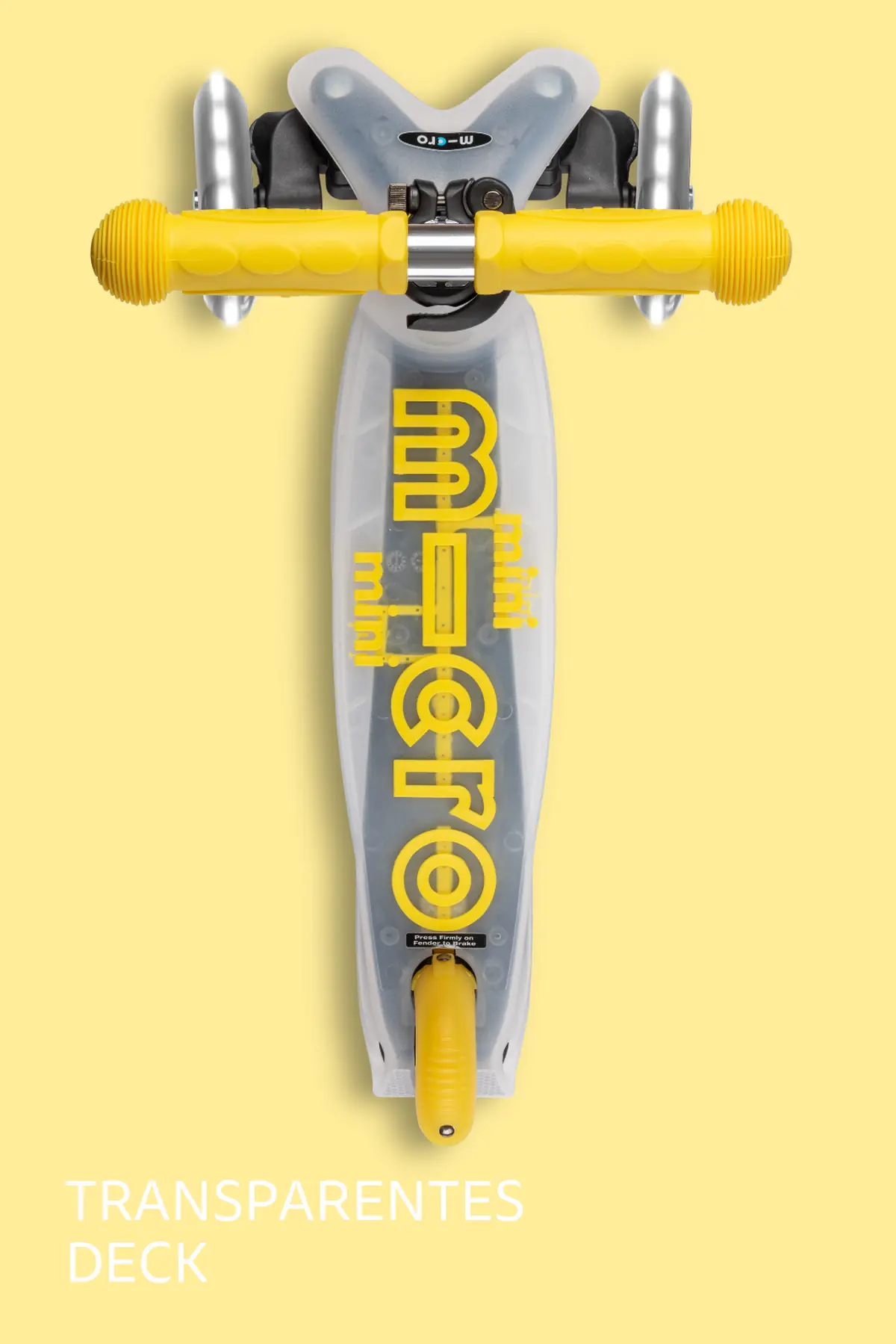 Mini Micro Deluxe Flux LED Neon Yellow: Transparentes Trittbrett von oben