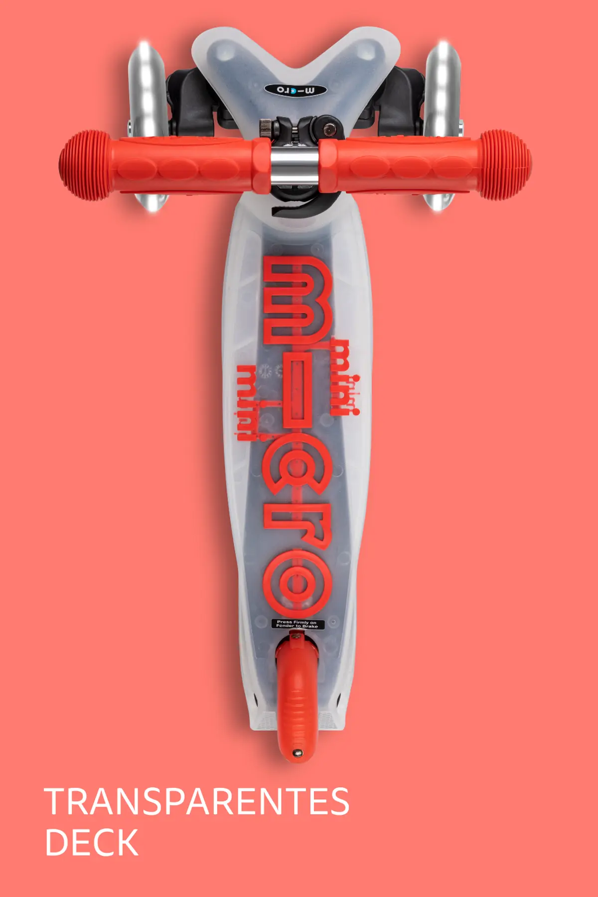 Mini Micro Deluxe Flux LED Red: Transparentes Trittbrett von oben
