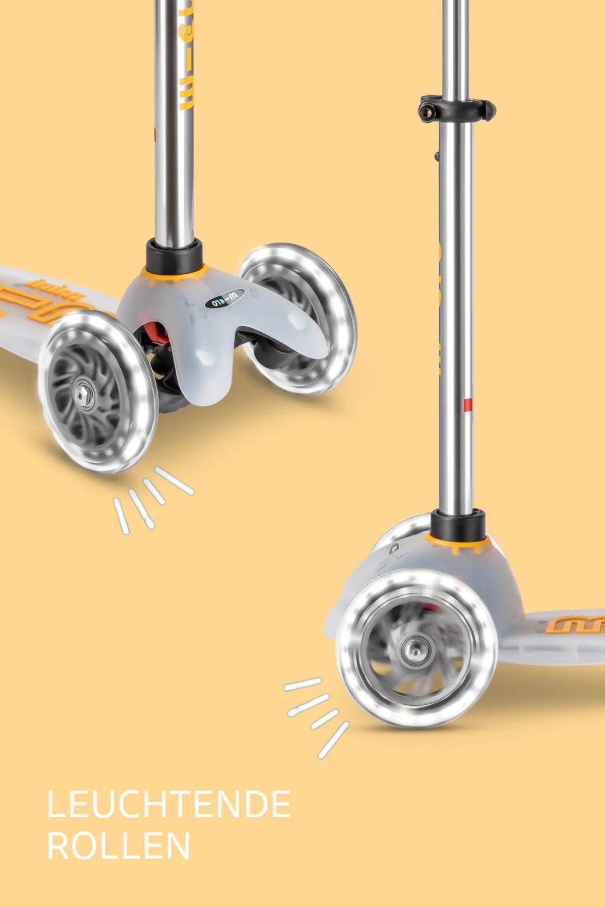 Mini Micro Deluxe Flux LED Yellow: Leuchtende Rollen im Detail