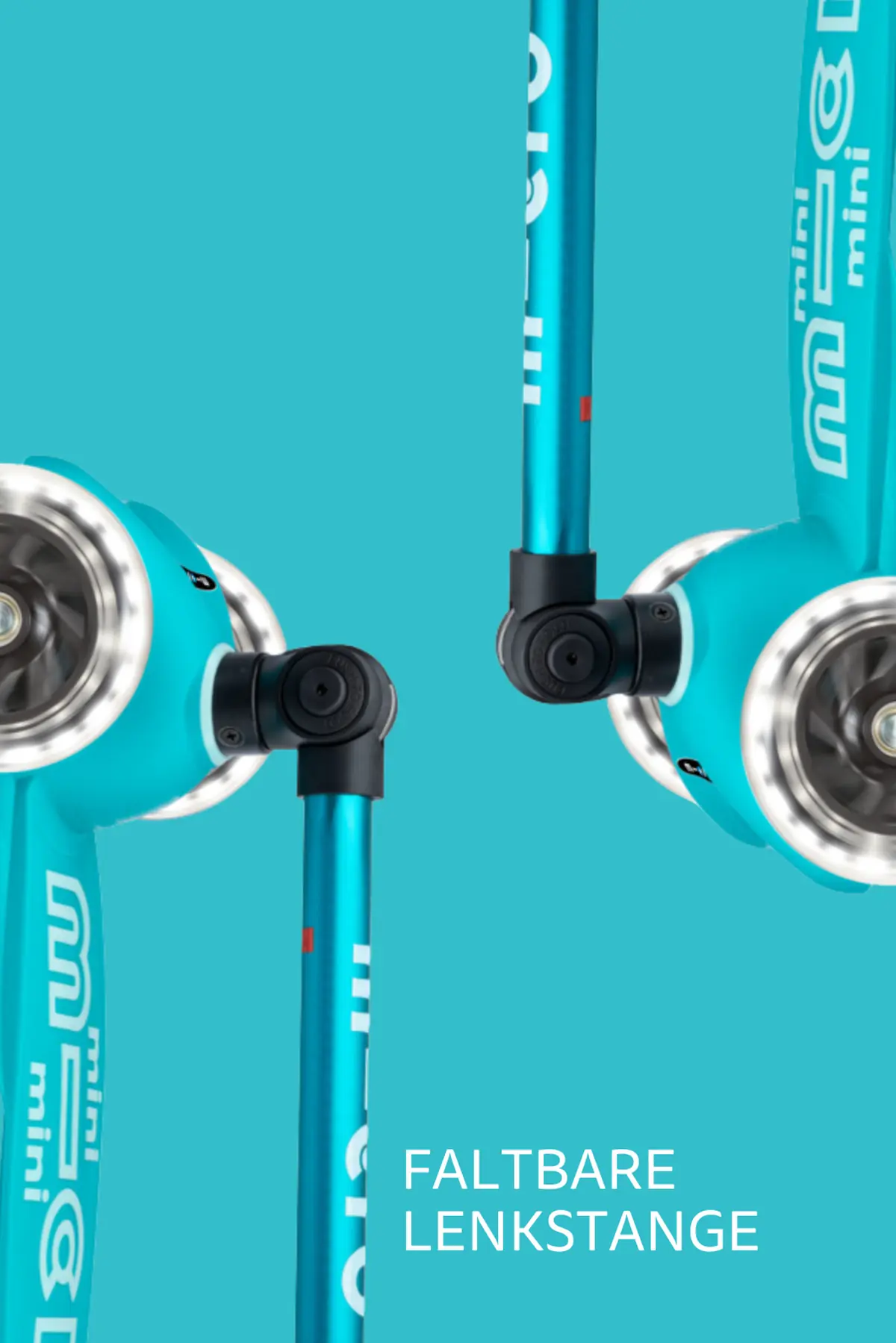 Mini Micro Deluxe Foldable LED Aqua: Faltbare Lenkstange im Detail