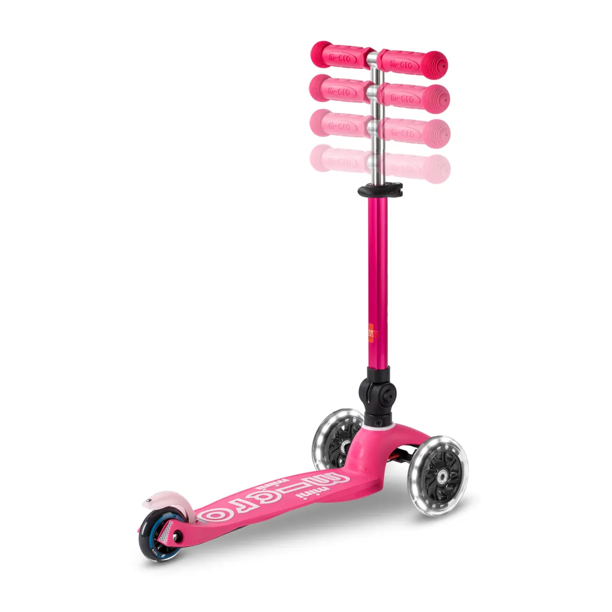 Mini Micro Deluxe Foldable LED Pink: Höhenverstellbare Lenkstange in mehreren Positionen