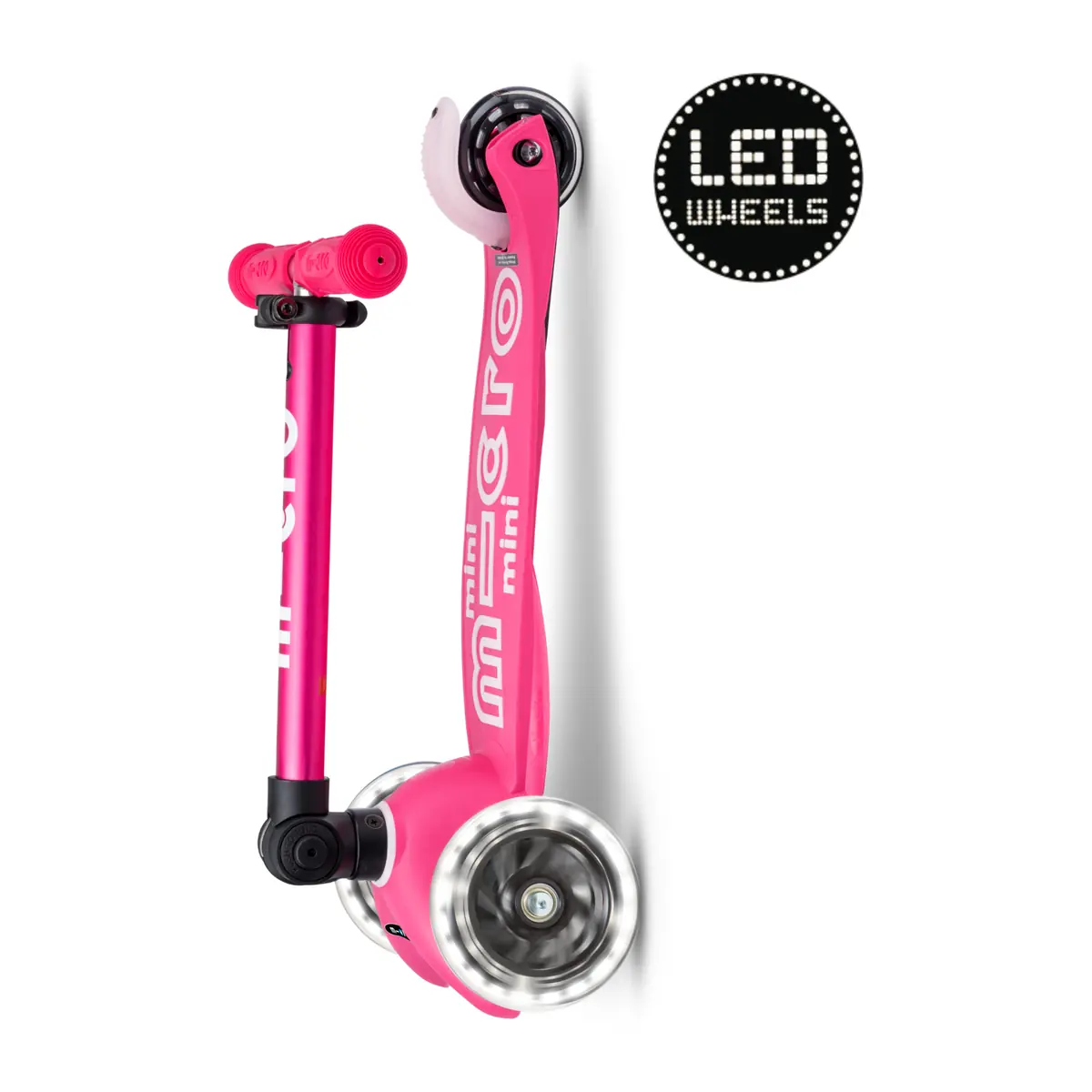 Mini Micro Deluxe Foldable LED Pink: Zusammengeklappter Roller