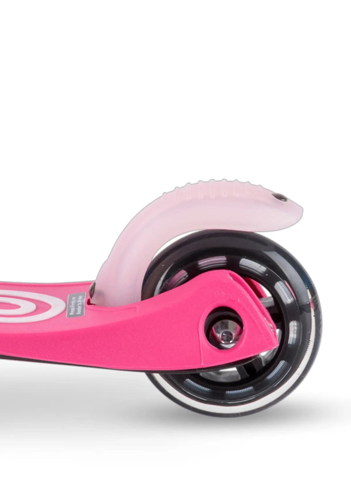 Mini Micro Deluxe Foldable LED Pink: Hinterrad und Bremse im Detail