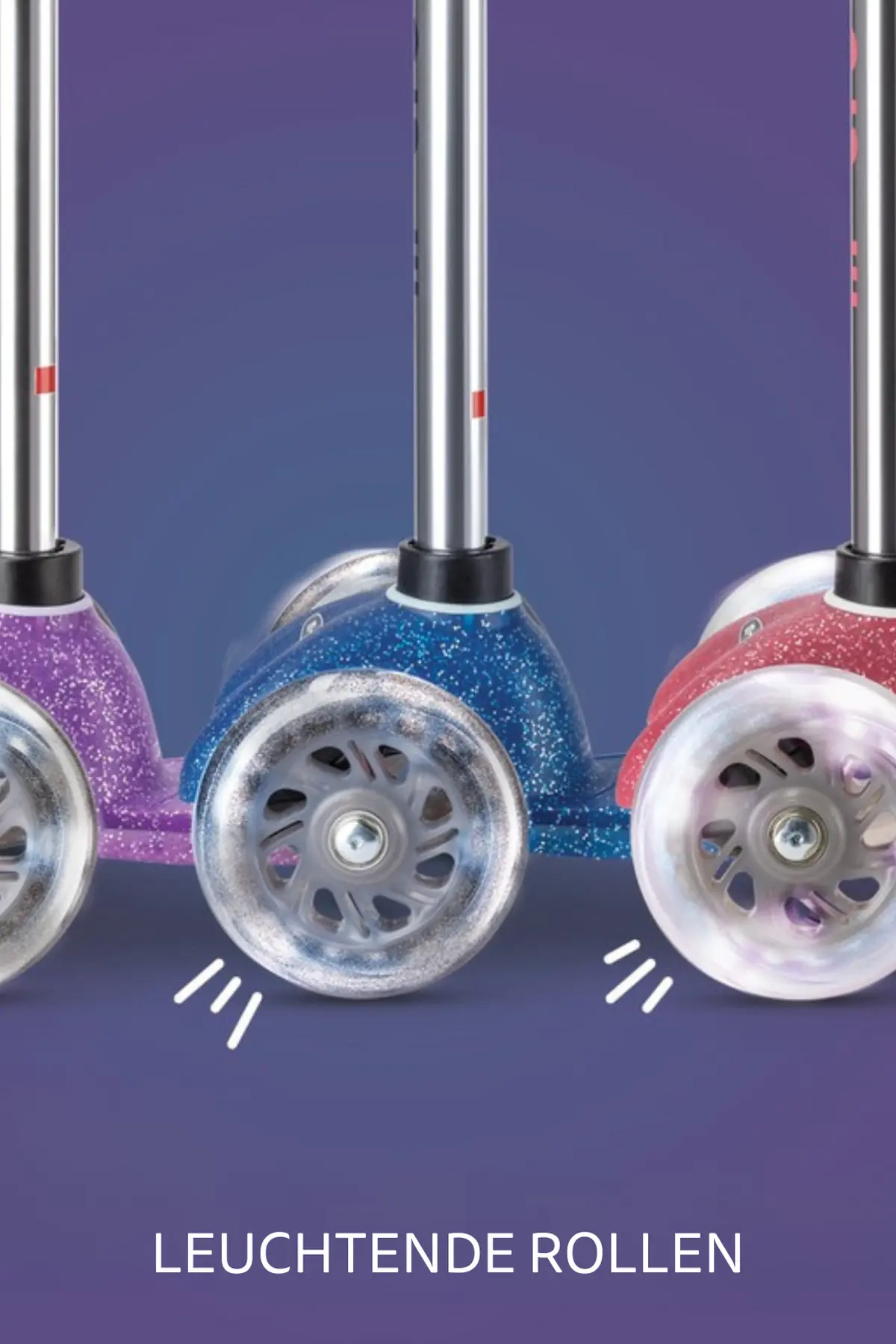 Mini Micro Deluxe Glitter LED – mehrere Ausführungen: Leuchtende Rollen im Detail