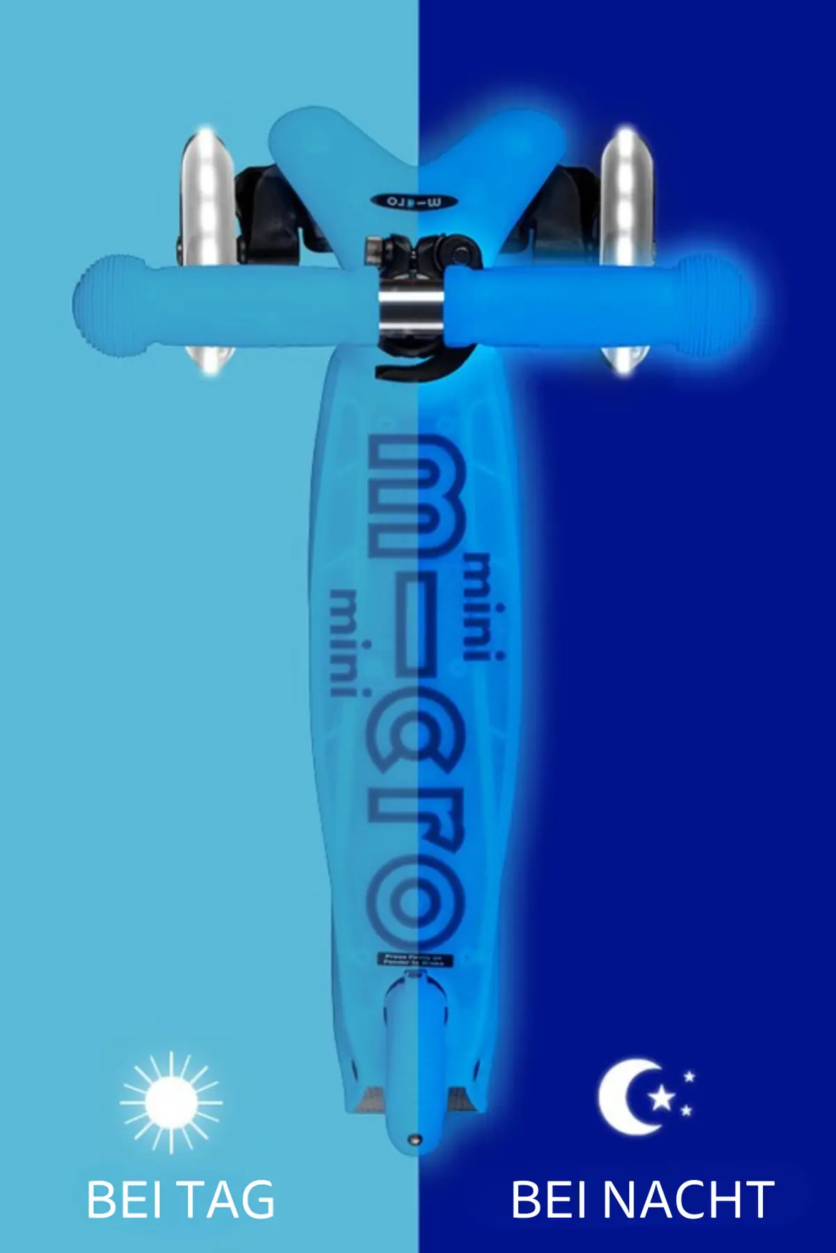 Mini Micro Deluxe Glow LED Arctic Blue: Trittbrett bei Tag und Nacht