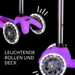 Mini Micro Deluxe Glow LED Frosty Pink: Leuchtende Rollen und Trittbrett im Detail