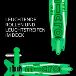 Mini Micro Deluxe Glow LED Plus Icy Lime: Leuchtende Rollen und Leuchtstreifen im Trittbrett